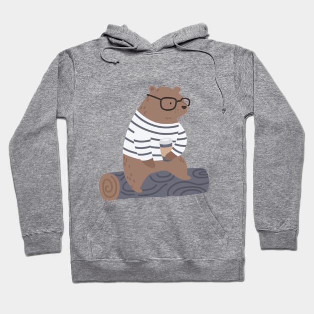 Hipster Bear Hoodie by Brzozowska